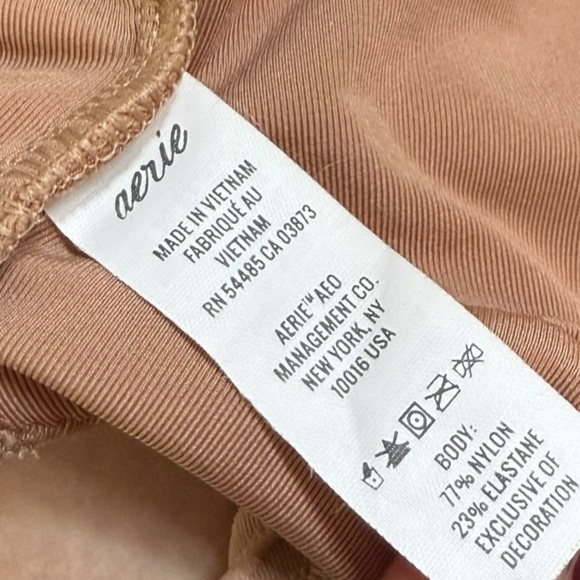 aerie Cheeky Tan Textured High-Cut Gold Accent Bikini - Picture 8 of 9